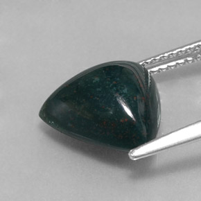 3.97캐럿 천연 점박이 그린 블러드스톤, 트릴리언, 11.7×11 mm, 불투명체