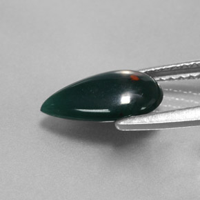 1.18캐럿 천연 더럽혀진 녹색 혈석, 배 모양, 불투명체