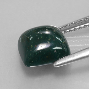 2.50캐럿 천연 더럽혀진 녹색 혈석, 쿠션 컷, 불투명체