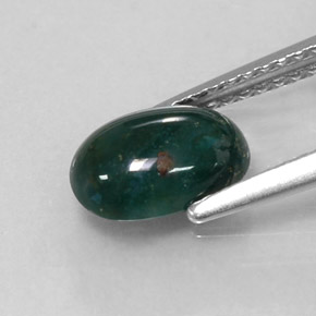 1.22캐럿 천연 점박이 그린 블러드스톤, 타원형 컷, 8.6×6.1 mm, 불투명체