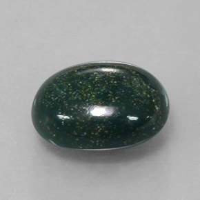 2.17캐럿 천연 점박이 그린 블러드스톤, 타원형 컷, 10×7.8 mm, 불투명체