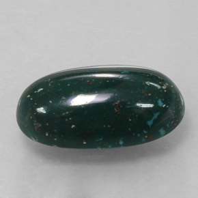2.99캐럿 천연 점박이 그린 블러드스톤, 타원형 컷, 12.5×7.3 mm, 불투명체