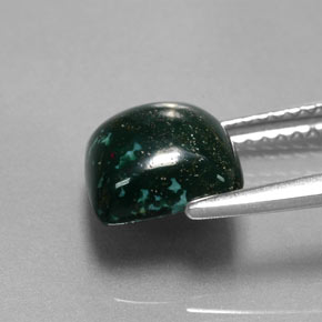 2.24캐럿 천연 더럽혀진 녹색 혈석, 쿠션 컷, 불투명체