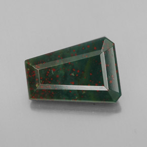3.76캐럿 천연 점박이 그린 블러드스톤, 멋진 모양, 12.6×9.1 mm, 불투명체