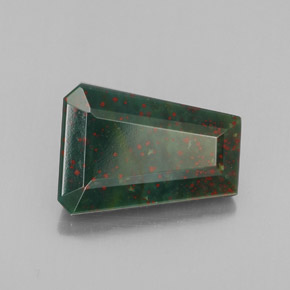 3.76캐럿 천연 점박이 그린 블러드스톤, 멋진 모양, 12.6×9.1 mm, 불투명체