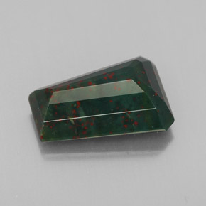 3.76캐럿 천연 점박이 그린 블러드스톤, 멋진 모양, 12.6×9.1 mm, 불투명체