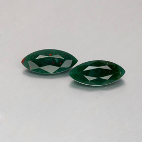 캐럿 천연 점박이 그린 블러드스톤 보석, 마퀴즈, 6.8×3 mm, 불투명체