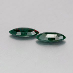 캐럿 천연 점박이 그린 블러드스톤 보석, 마퀴즈, 6.8×3 mm, 불투명체