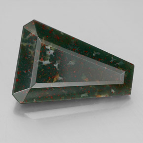7.35캐럿 천연 점박이 그린 블러드스톤, 멋진 모양, 16.9×12.2 mm, 불투명체