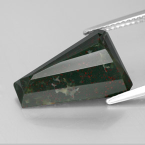 7.35캐럿 천연 점박이 그린 블러드스톤, 멋진 모양, 16.9×12.2 mm, 불투명체