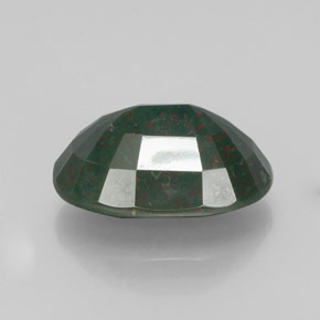 13.32캐럿 천연 점박이 그린 블러드스톤, 타원형 컷, 18.8×13.1 mm, 불투명체