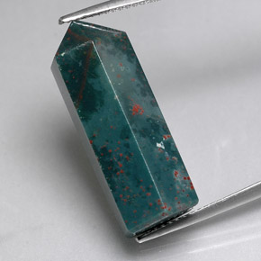 20.34캐럿 천연 점박이 그린 블러드스톤, 멋진 모양, 25.2×10.2 mm, 불투명체