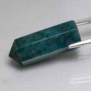 20.34캐럿 천연 점박이 그린 블러드스톤, 멋진 모양, 25.2×10.2 mm, 불투명체