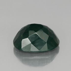 7.77캐럿 천연 점박이 그린 블러드스톤, 타원형 컷, 14.7×10.9 mm, 불투명체