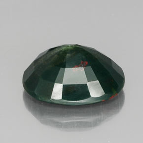 9.13캐럿 천연 점박이 그린 블러드스톤, 타원형 컷, 15.8×12.6 mm, 불투명체