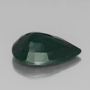 7.08캐럿 천연 점박이 그린 블러드스톤, 배 모양, 17.1×12.3 mm, 불투명체