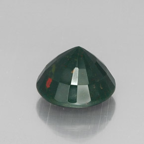 6.91캐럿 천연 점박이 그린 블러드스톤, 라운드 컷, 12.20 mm, 불투명체