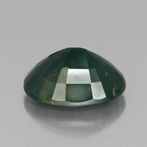 9.15캐럿 천연 점박이 그린 블러드스톤, 타원형 컷, 16.1×12.3 mm, 불투명체