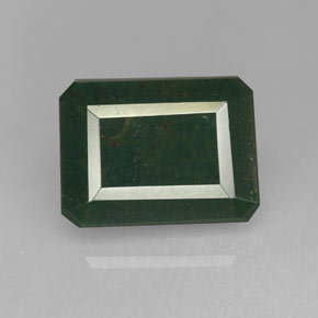 2.72캐럿 천연 점박이 그린 블러드스톤, 에메랄드 컷, 9.8×7.4 mm, 불투명체