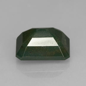 2.72캐럿 천연 점박이 그린 블러드스톤, 에메랄드 컷, 9.8×7.4 mm, 불투명체