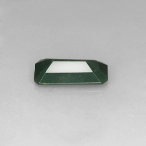 2.97캐럿 천연 점박이 그린 블러드스톤, 에메랄드 컷, 14×7 mm, 불투명체