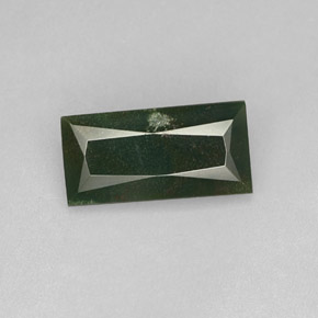3.19캐럿 천연 점박이 그린 블러드스톤, 바게트, 14.4×7.2 mm, 불투명체