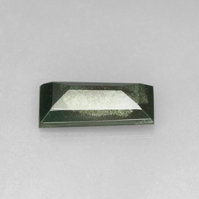 3.19캐럿 천연 점박이 그린 블러드스톤, 바게트, 14.4×7.2 mm, 불투명체
