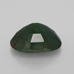9.07캐럿 천연 점박이 그린 블러드스톤, 타원형 컷, 16.1×11.9 mm, 불투명체