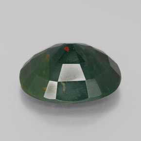9.93캐럿 천연 점박이 그린 블러드스톤, 타원형 컷, 16.4×13.6 mm, 불투명체
