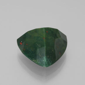 7.92캐럿 천연 점박이 그린 블러드스톤, 트릴리언, 14.2×13.9 mm, 불투명체