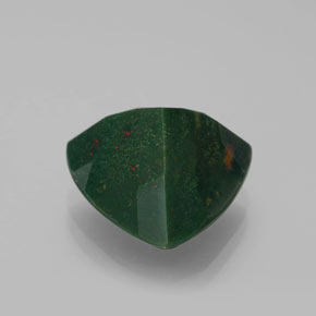 7.45캐럿 천연 점박이 그린 블러드스톤, 트릴리언, 14.1×13.6 mm, 불투명체