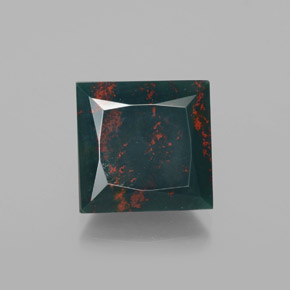 9.60캐럿 천연 더럽혀진 녹색 혈석, 정사각형, 불투명체