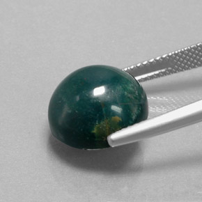 8.90캐럿 천연 점박이 그린 블러드스톤, 라운드 컷, 12.70 mm, 불투명체
