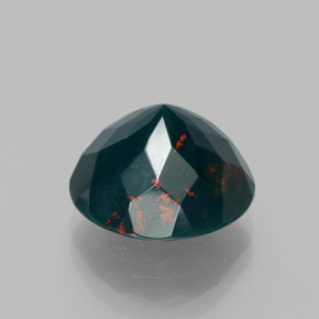 7.61캐럿 천연 더럽혀진 녹색 혈석, 라운드 컷, 불투명체