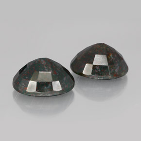 캐럿 천연 점박이 그린 블러드스톤 보석, 타원형 컷, 15.1×11.7 mm, 불투명체