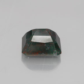 5.06캐럿 천연 점박이 그린 블러드스톤, 에메랄드 컷, 11×9.2 mm, 불투명체