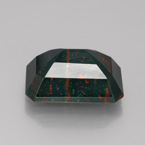 9.75캐럿 천연 더럽혀진 녹색 혈석, 에메랄드 컷, 불투명체