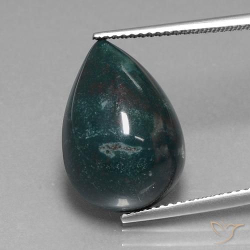 11.48ct 자연스러운 청록색 혈석, 배 모양, 불투명체