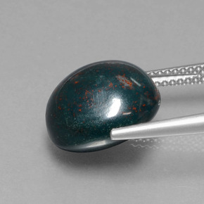 9.26캐럿 천연 더럽혀진 녹색 혈석, 라운드 컷, 불투명체