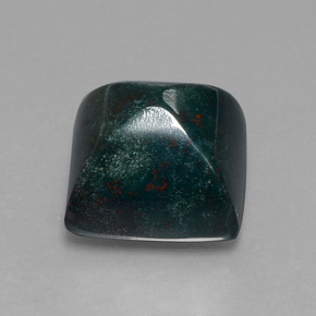 11.03캐럿 천연 점박이 그린 블러드스톤, 스퀘어, 12.3×12 mm, 불투명체