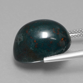 13.27캐럿 천연 더럽혀진 녹색 혈석, 타원형 컷, 불투명체