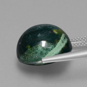 12.58캐럿 천연 더럽혀진 녹색 혈석, 라운드 컷, 불투명체