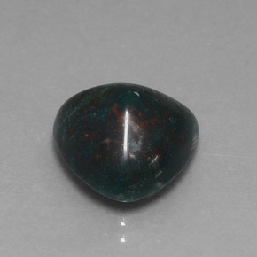 7.39캐럿 천연 점박이 그린 블러드스톤, 트릴리언, 13.3×13 mm, 불투명체