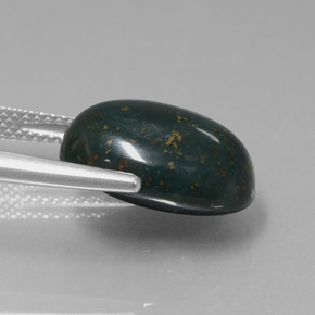 9.11캐럿 천연 더럽혀진 녹색 혈석, 타원형 컷, 불투명체