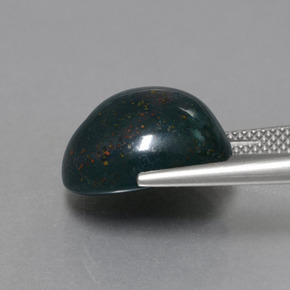 11.49캐럿 천연 짙은 녹색 혈석, 타원형 컷, 불투명체