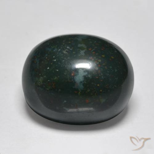 12.20ct 자연스러운 딥그린 혈석, 타원형, 불투명체