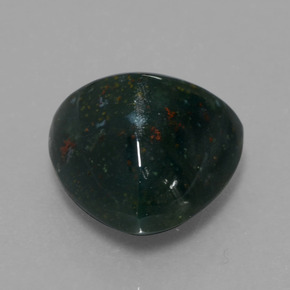 7.65캐럿 천연 점박이 그린 블러드스톤, 트릴리언, 12.8×12.8 mm, 불투명체