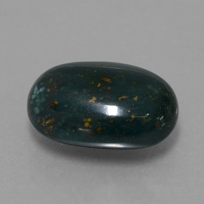 6.78캐럿 천연 점박이 그린 블러드스톤, 타원형 컷, 14×10.3 mm, 불투명체