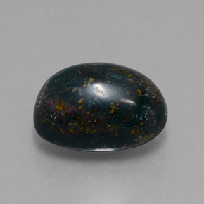 8.99캐럿 천연 점박이 그린 블러드스톤, 타원형 컷, 14.5×10 mm, 불투명체