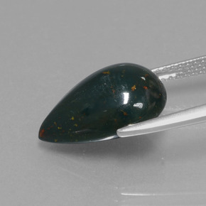 5.91캐럿 천연 더럽혀진 녹색 혈석, 배 모양, 불투명체